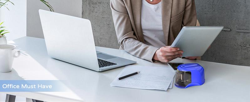 Electric Pencil Sharpener, Automatic Pencil Sharpener Plug in for No.2/Colored Pencils(6-8mm), USB/Battery Operated Pencil Sharpener for School/Classroom/Office/Home (Blue)