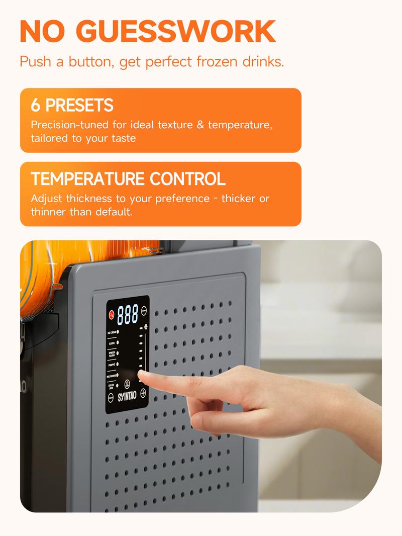 SYINTAO Slushie Machine Valentine’s Gift, 88oz, 6 Preset Programs, No Ice Needed, Rapid Freezing & Auto-Cleaning, Make Slush, Margaritas, Smoothies & Milkshakes for Couples Date Night, Friends & Family Party