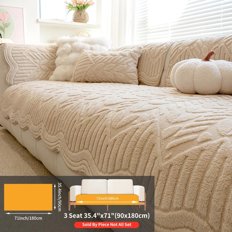 Modern Style Pet-Friendly Sofa Cover, Soft Sofa Protector, Anti-Slip Dustproof Cat Scratch Protection, Cotton Velvet Cushion Pad