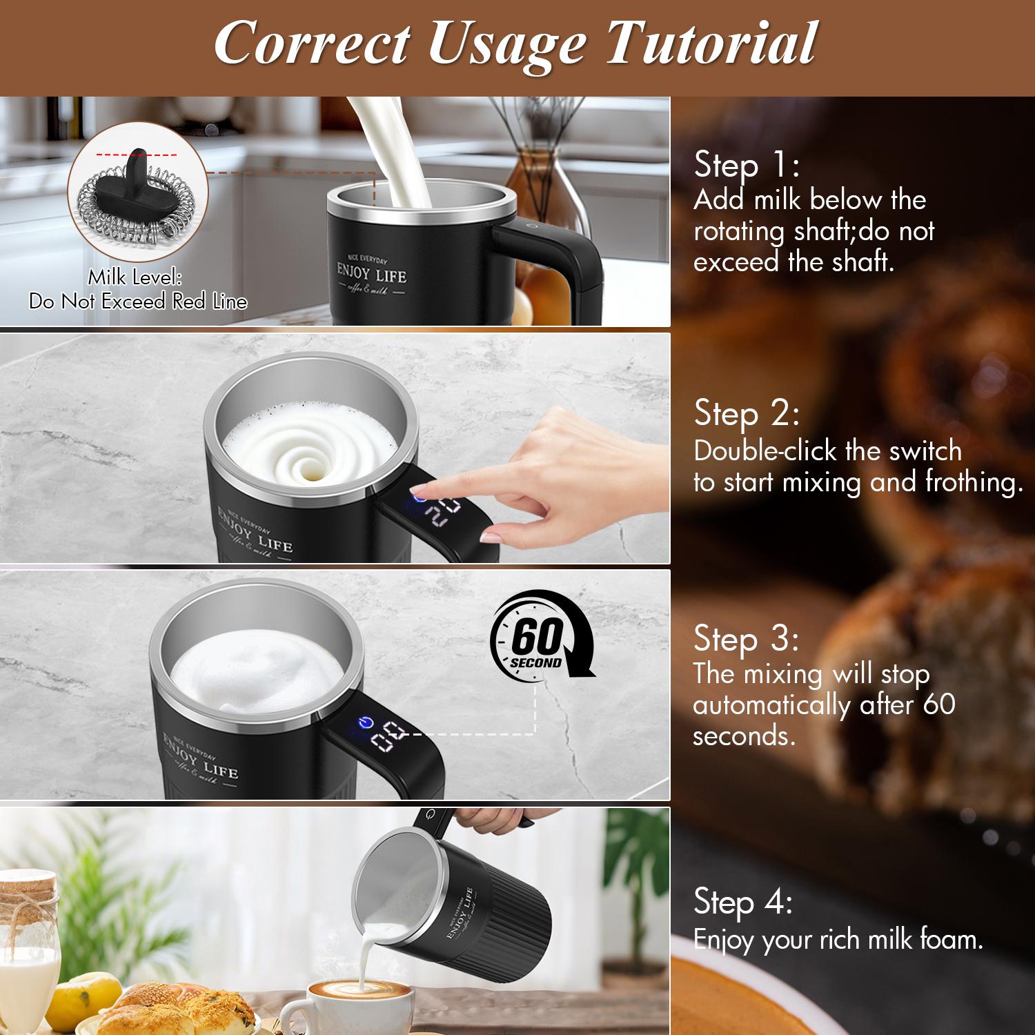 Intelligent Coffee Cup with Lid, 1/3 Counts Automatic Stirring Cup with Temperature Display, USB Rechargeable Stirring Cup for Coffee, Tea, Hot Chocolate, Gift Intelligent Coffee Cup with Lid, 1/3 Counts Automatic Stirring Cup with Temperature Display, USB Rechargeable Stirring Cup for Coffee, Tea, Hot Chocolate, Gift