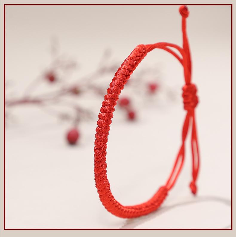 Lucky Red Braided Rope Bracelet, Handmade Adjustable Cord for Him & Her Matching Jewelry