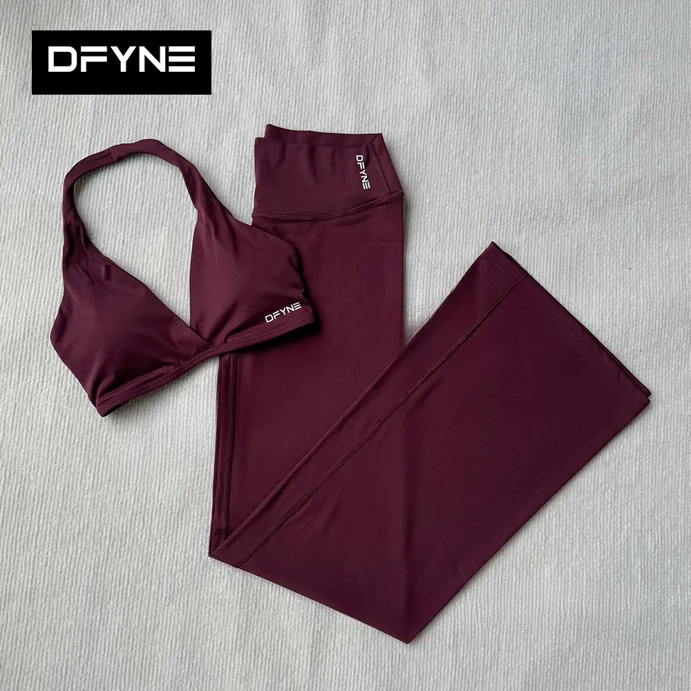 DFYNE Origin Women's Seamless Halter 2-Piece Gym Wear Set - Breathable Soft Nylon Blend Padded Sports Bra, High Waisted Stretchy Micro-Roll Active Pants for Women's Gym & Outdoor Workouts