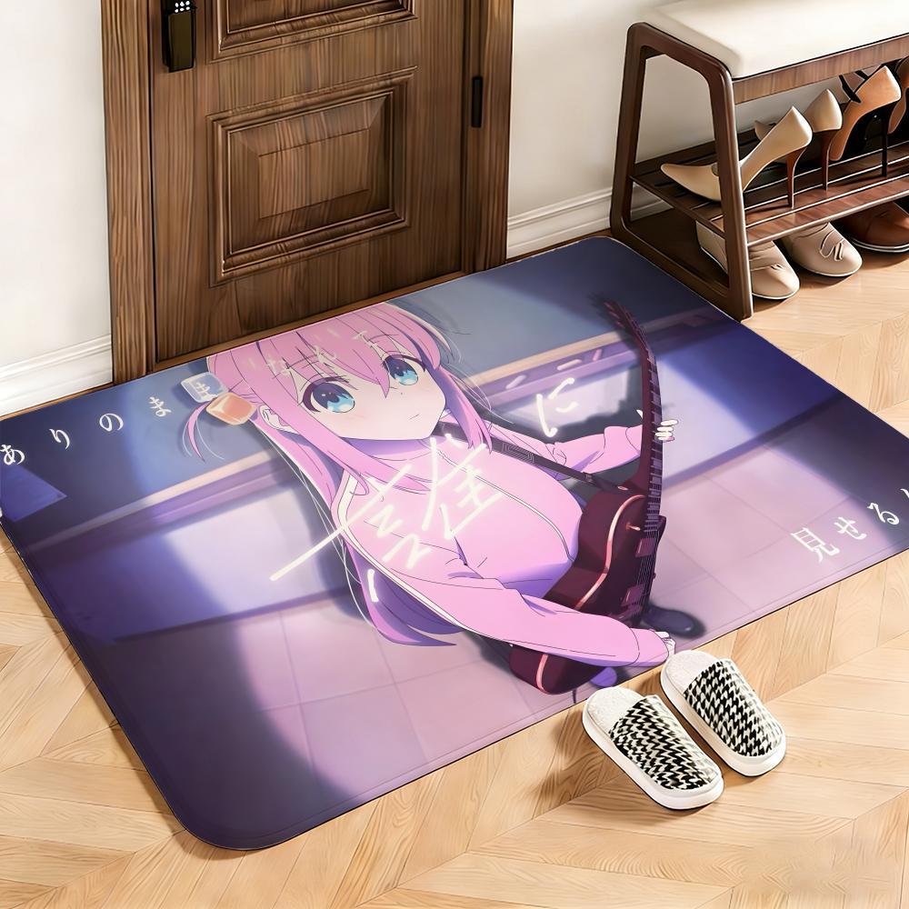 Music Bocchi the Rock! Floor Mat This soft flannel mat provides a cozy Soft flannel mat with quick water absorption, non-slip and durable. Easy to clean, ideal for bathroom and entryway use.
