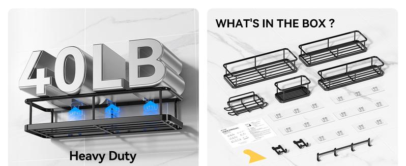 YASONIC 6 Pack Shower Caddy Shelf Bathroom Shower Organizer Rack No Drilling Multifunctional Organizer,corner shower shelf