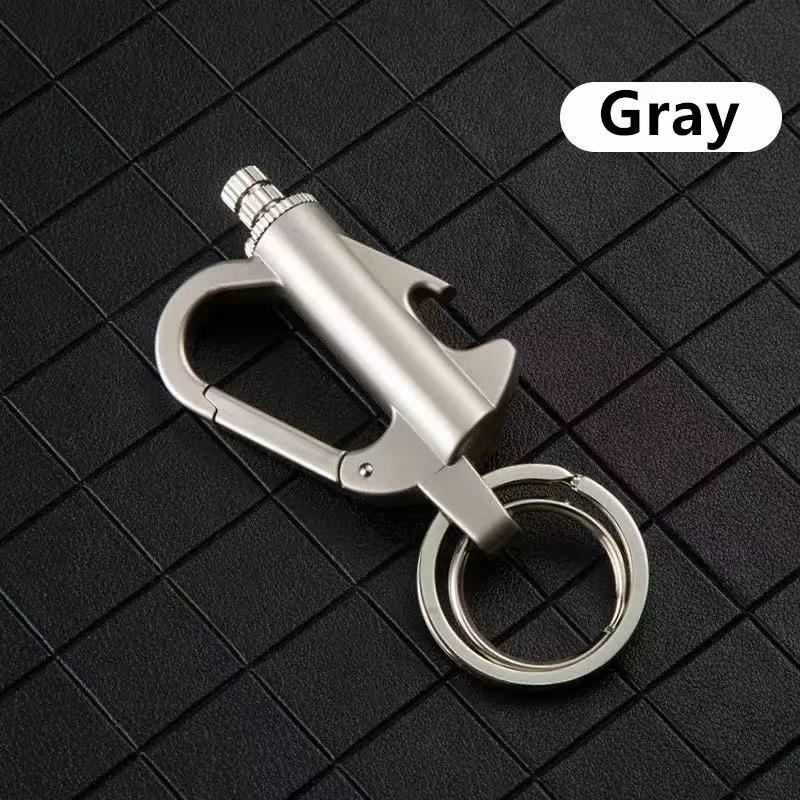 (Fuel Not included) 3-in-1 Multifunctional Keychain ,Bottle Opener,Waterproof Lighter, Refillable Lighter for Hiking Camping multiple key
