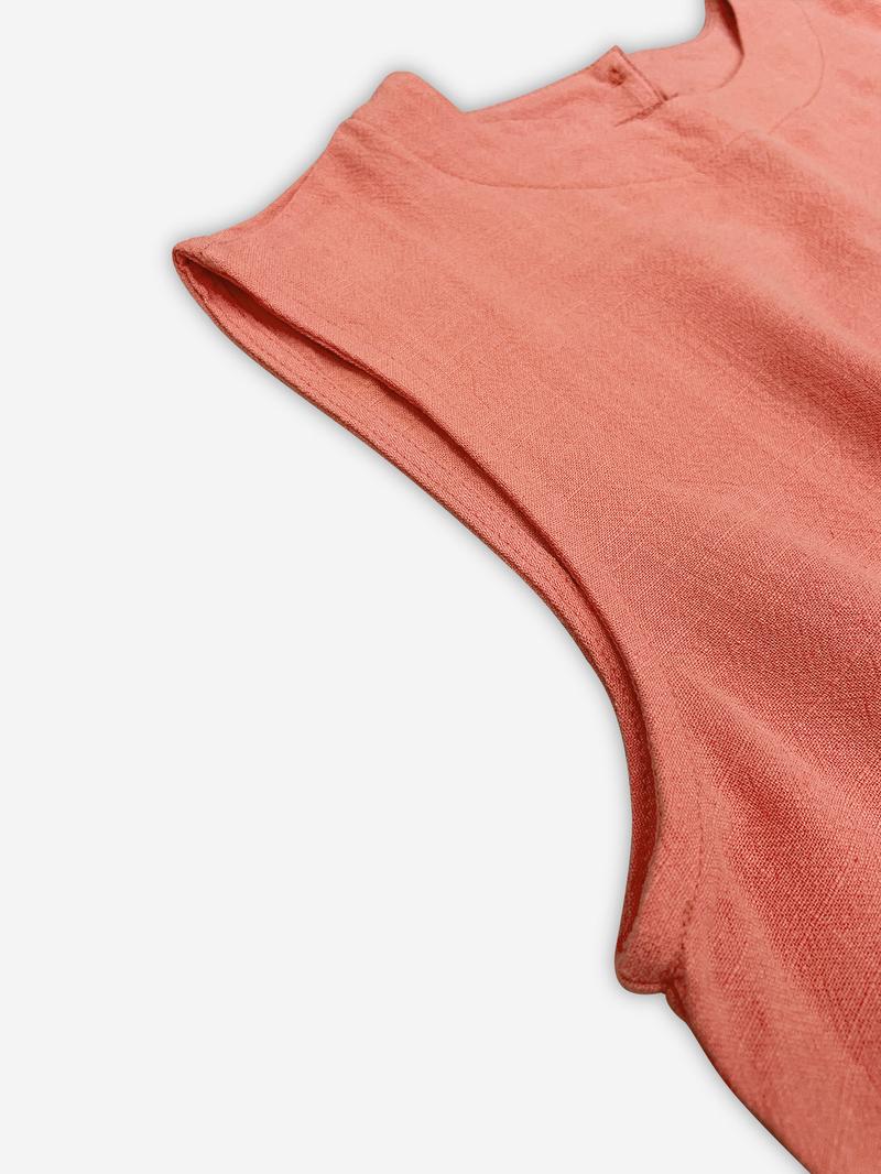 Two-Piece Set Women's Solid Color Tank Top & Wide Leg Pants, Casual Comfy Outfits for Daily Wear, Ladies Clothes for Spring & Fall, Suits