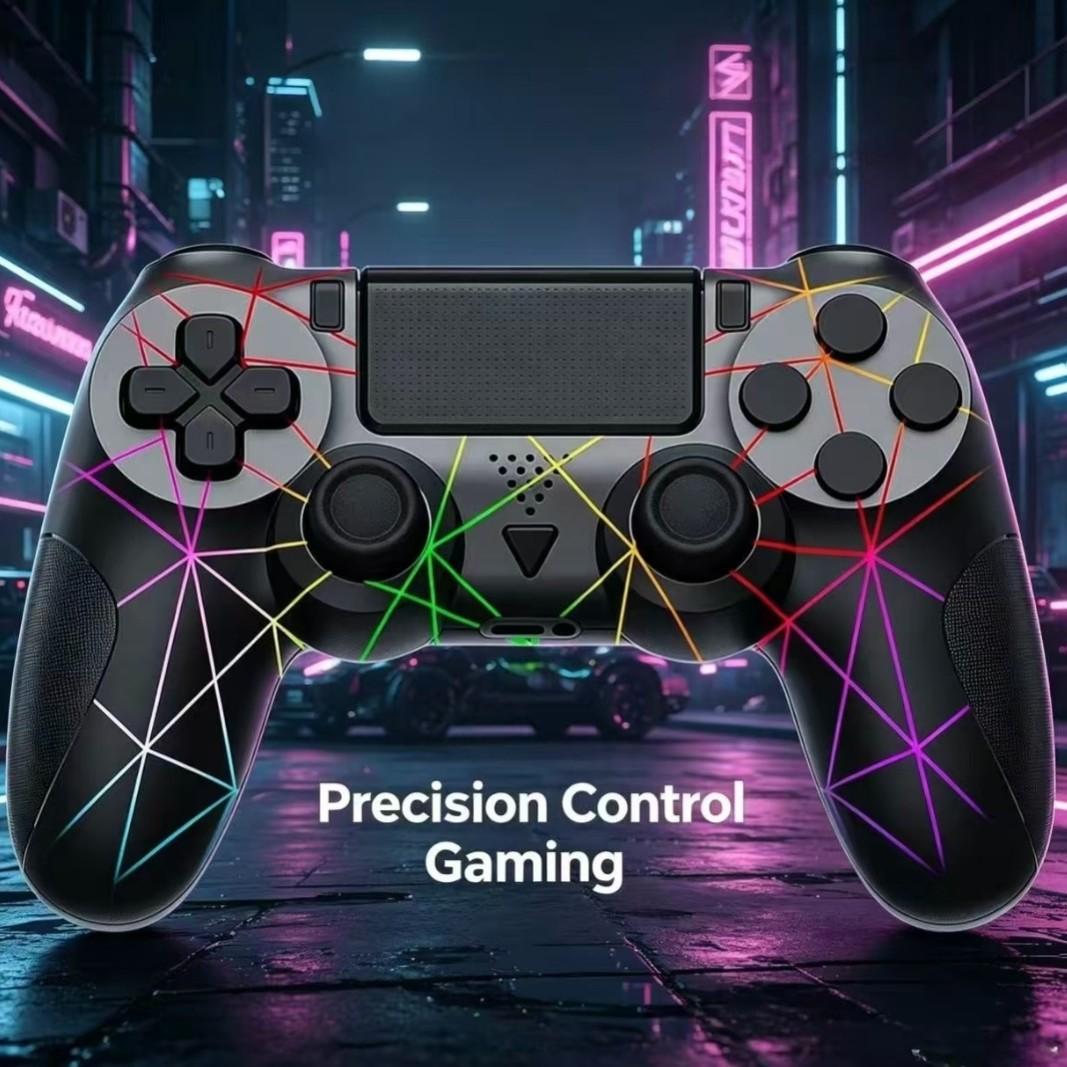 2026 Latest Ps4 Wireless Controller, Limited Edition, Lightning Design, Vibration Feedback, Six-Axis Gyro, 360° Joystick, Compatible with Ps4