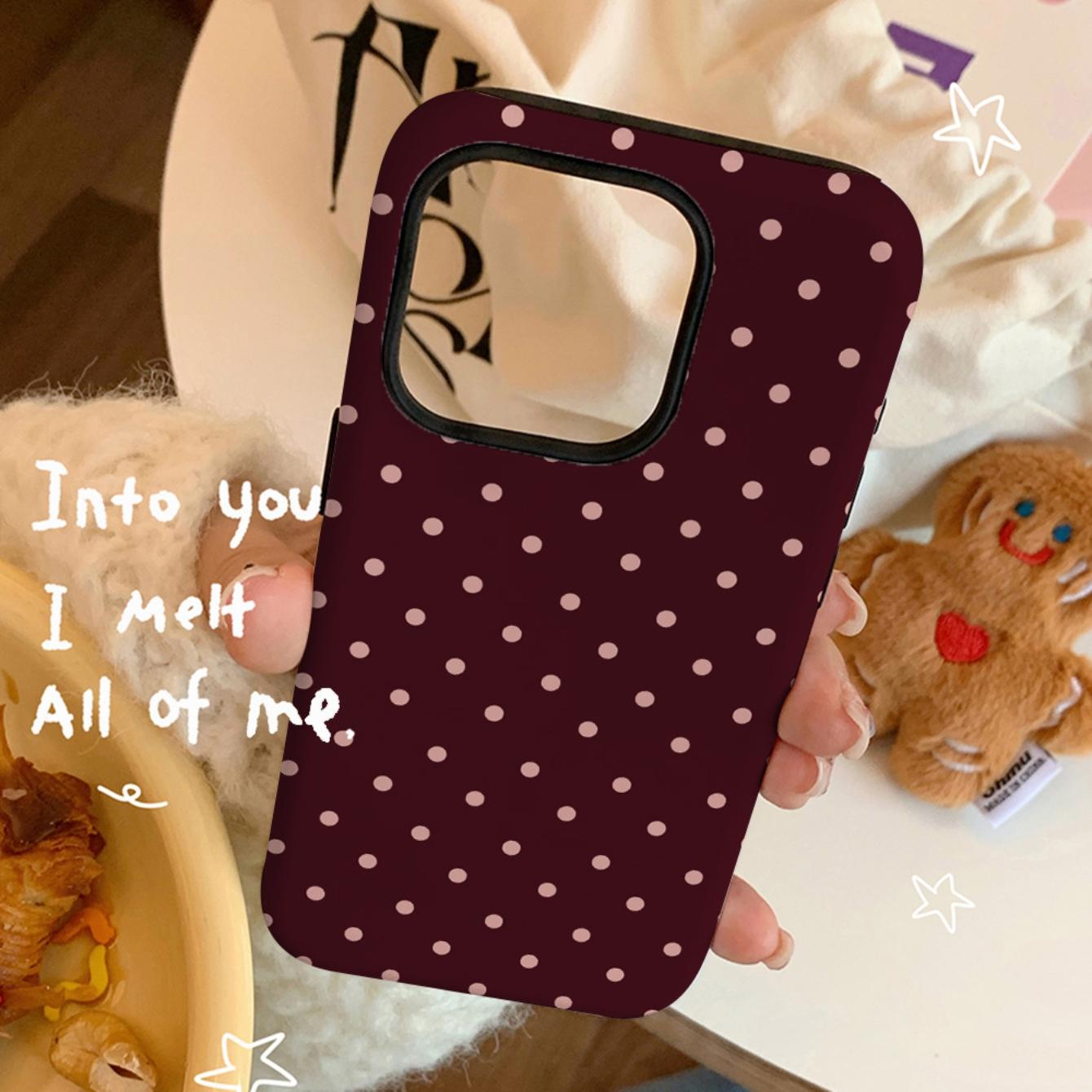Polka-Dot iPhone Case, Shockproof Protective Cover Compatible with iPhone 17 Pro Max, 17 Air, 16 Pro, 15, 14, 13 and 12, Casing