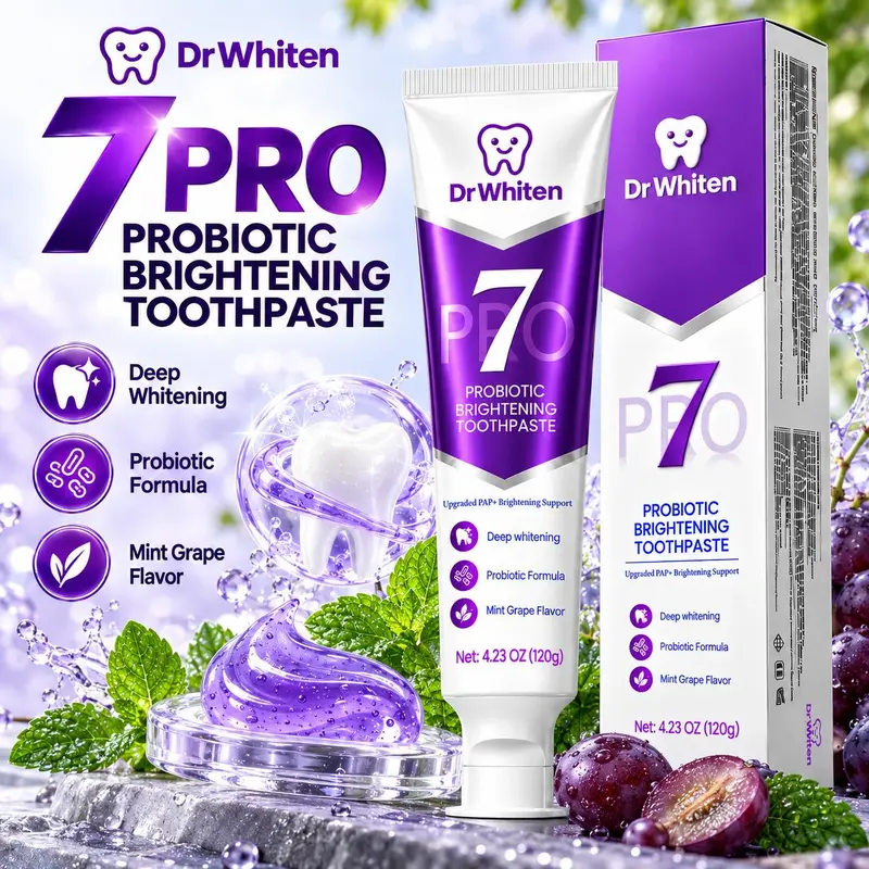 DrWhiten New 7-Probiotic Brightening Toothpaste | Purple Toothpaste ...