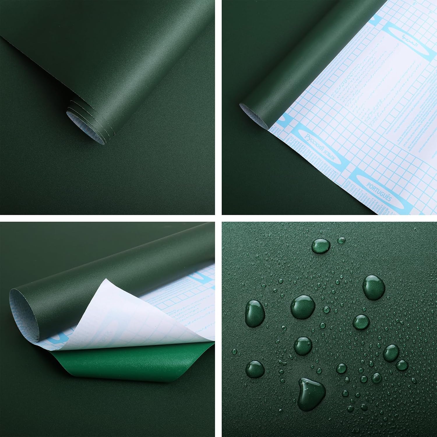 Matte Solid Color Self-Adhesive Wallpaper, Easy Install Vinyl Film for Kitchen & Bathroom, Durable Home Decor Wall Paper