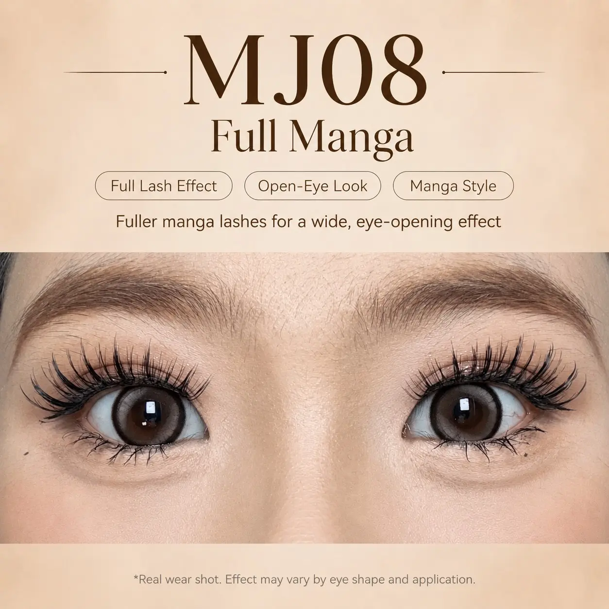 BANMUJI Magnetic Eyelashes with Applicator, Full Manga, Reusable Soft Lashes, No Glue Needed, Beginner Friendly, MJ08