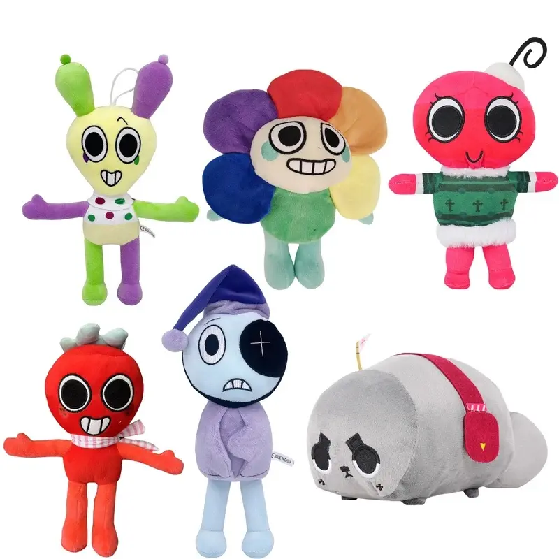 HOT Dandy's World 35cm Plush Cute Dandy World Scrap Stuffed Horror Game Goob Pebble Plushie Soft Pillow Doll Children Gifts Doll