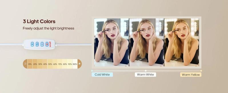 Sikaic Fluted Makeup Vanity with Charging Station and RGB Lights Oak Modern Dressing Table with 31.5" Mirror, 6 Drawers, Cabinet and Shelves