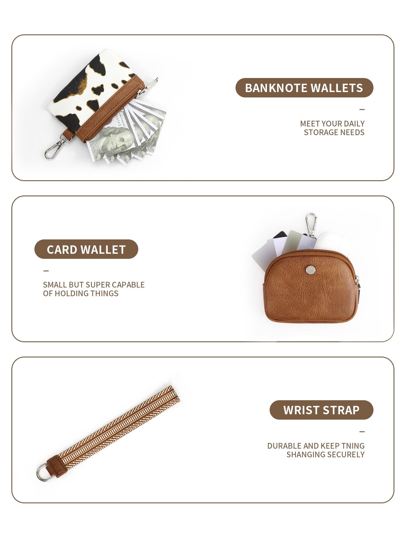 Women's Cute Leopard Print Zipper Short Wallet, Trendy Versatile Wristlet Wallet, Fashionable All-match Versatile Coin Purse for Daily Use, Stylish Wallet