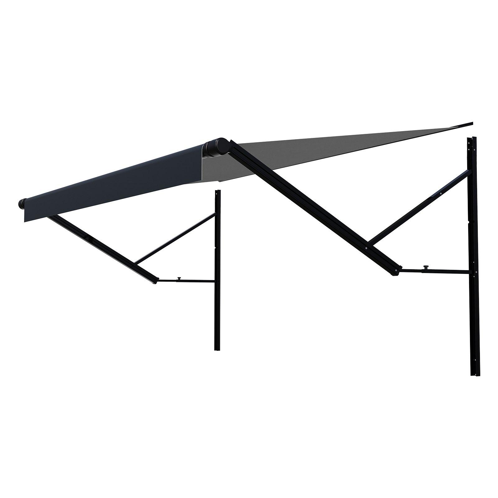 VEVOR Motorized Retractable RV Awning Complete Kit, 16' Sun Protection Outdoor Shade with Aluminum Alloy Frame, RV Accessories for Most RVs, Black Fade