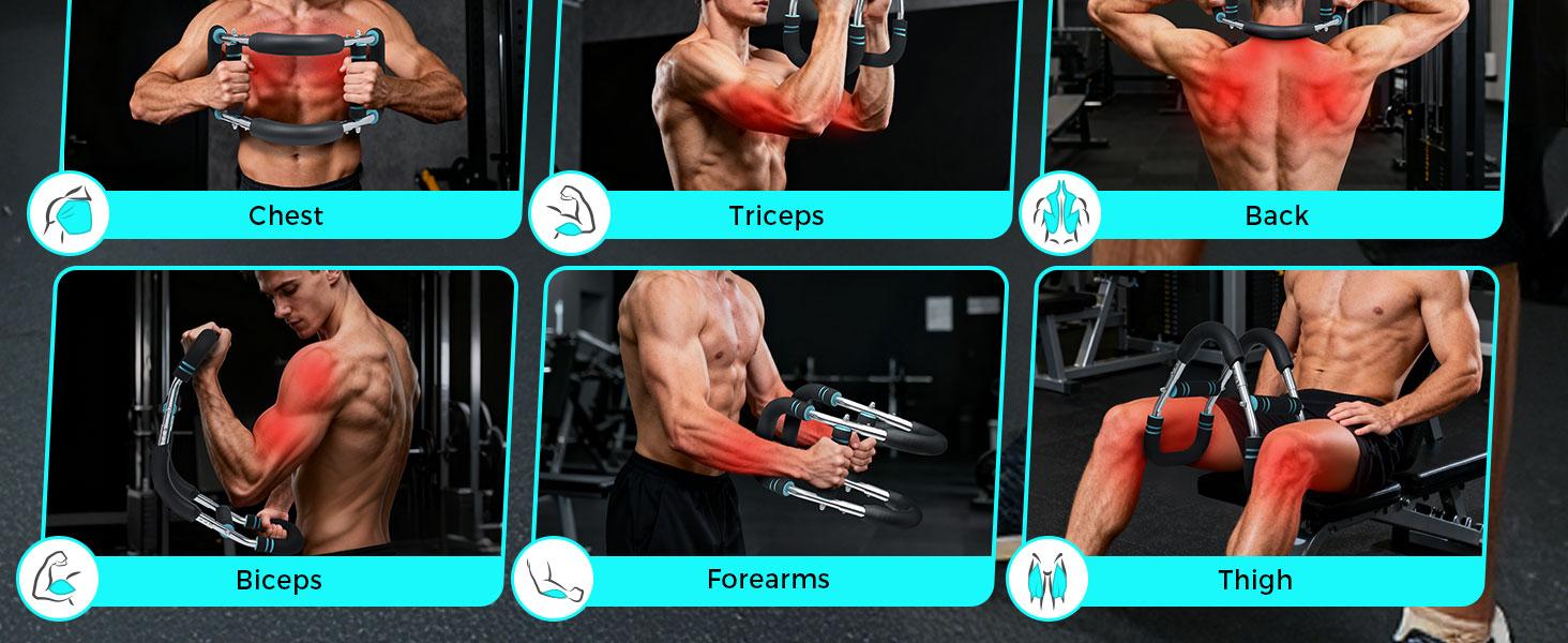 【SpringStatements】BAGAIL Twister Arm Trainer 5-Level Resistance 40-130 lbs for Chest & Arm Workout Home Gym Strength Training Equipment with Ergonomic Grips & Carry Bag for Men and Women Adjustable Exercise Machine