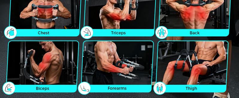 【Holiday Haul】BAGAIL Twister Arm Trainer 5-Level Resistance 40-130 lbs for Chest & Arm Workout Home Gym Strength Training Equipment with Ergonomic Grips & Carry Bag for Men and Women Adjustable Exercise Machine