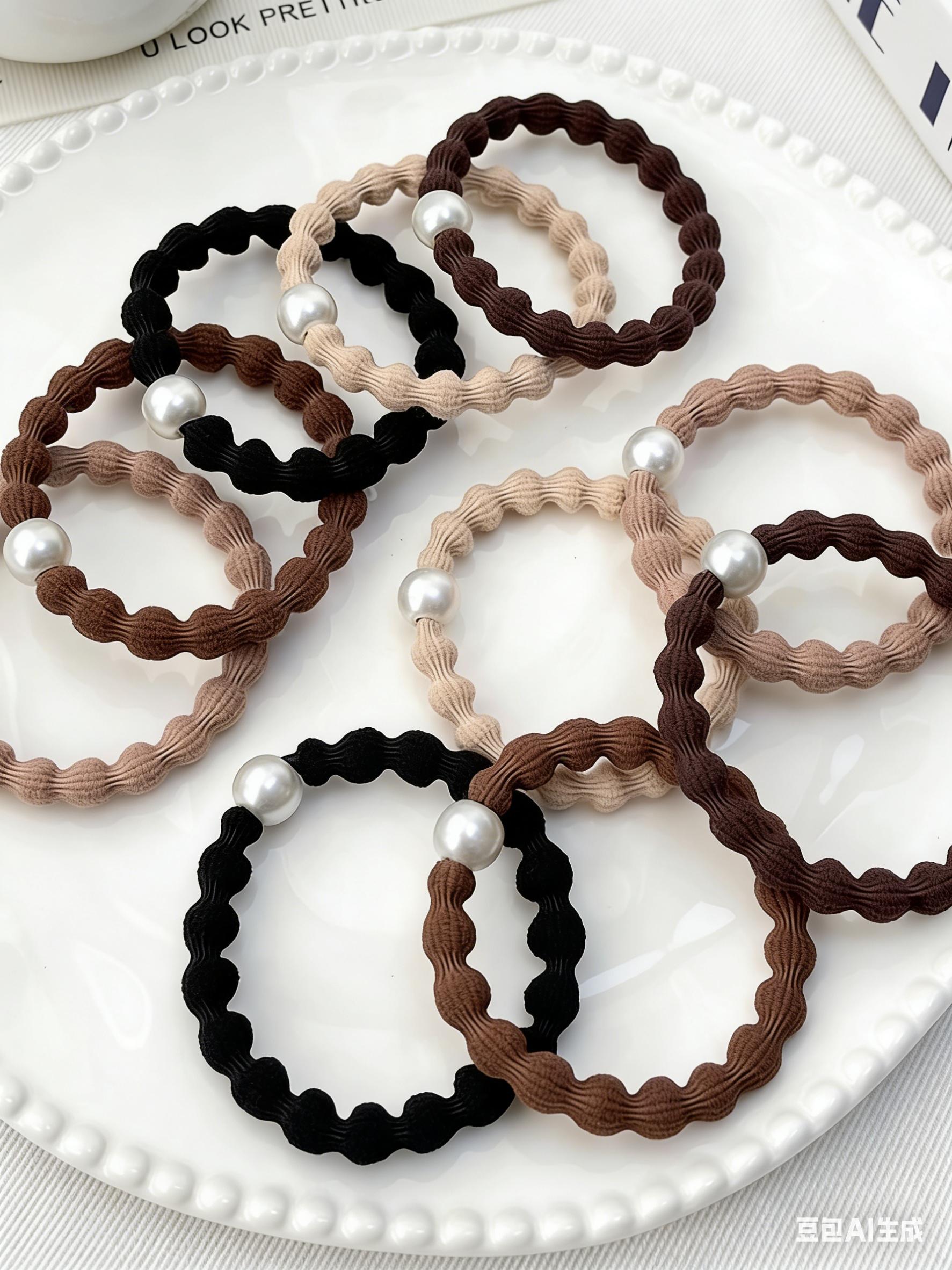 10 Pcs Solid Color Hair Ties for Women, High Elasticity Durable Rubber Bands, Simple New Design, Versatile Headwear Accessories