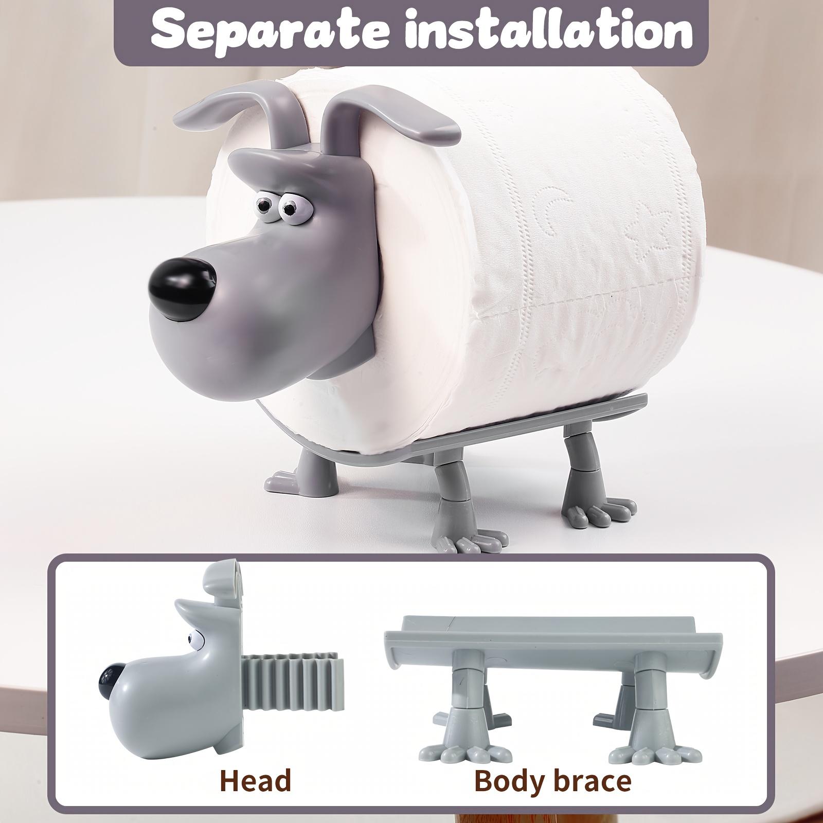 Cute Dog Toilet Paper Holder, Fun Home Decor Gift for Valentine's Day, Creative Roll Paper Dispenser, Adorable Decoration Item
