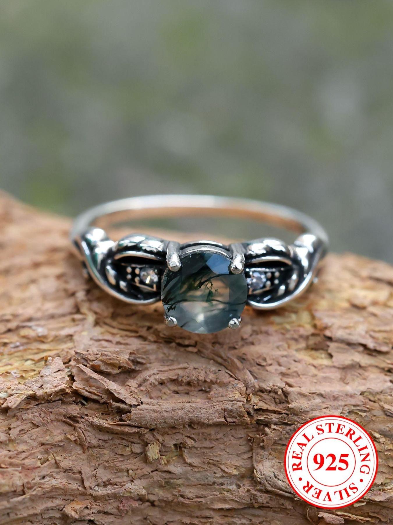 925 Sterling Silver Vintage Style Black Onyx Ring, Fashion Accessories for Men & Women, Trendy All-match & Exquisite Jewelry for Birthday Gift, Vintage Rings