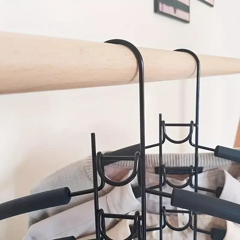 1-Piece Multifunctional Magic Clothes Hanger, Space Saving Storage Hanger, 5-Layer Coated Metal Hanger with Non-Slip Foam Tube, Folding Closet Organizer for Dorms & Closets