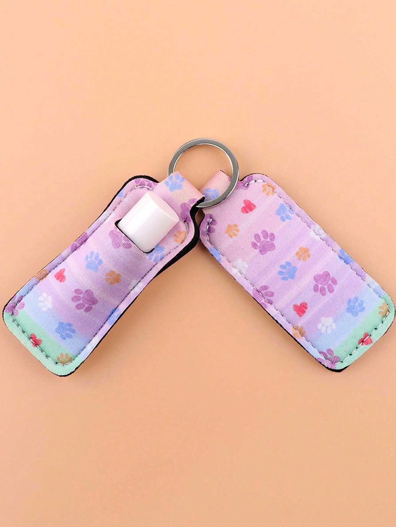 Lipstick storage key chain, with clip, lipstick cover, lipstick bag, portable pocket lipstick tube storage bag, travel accessories, lipstick cover key chain, multi-function accessories