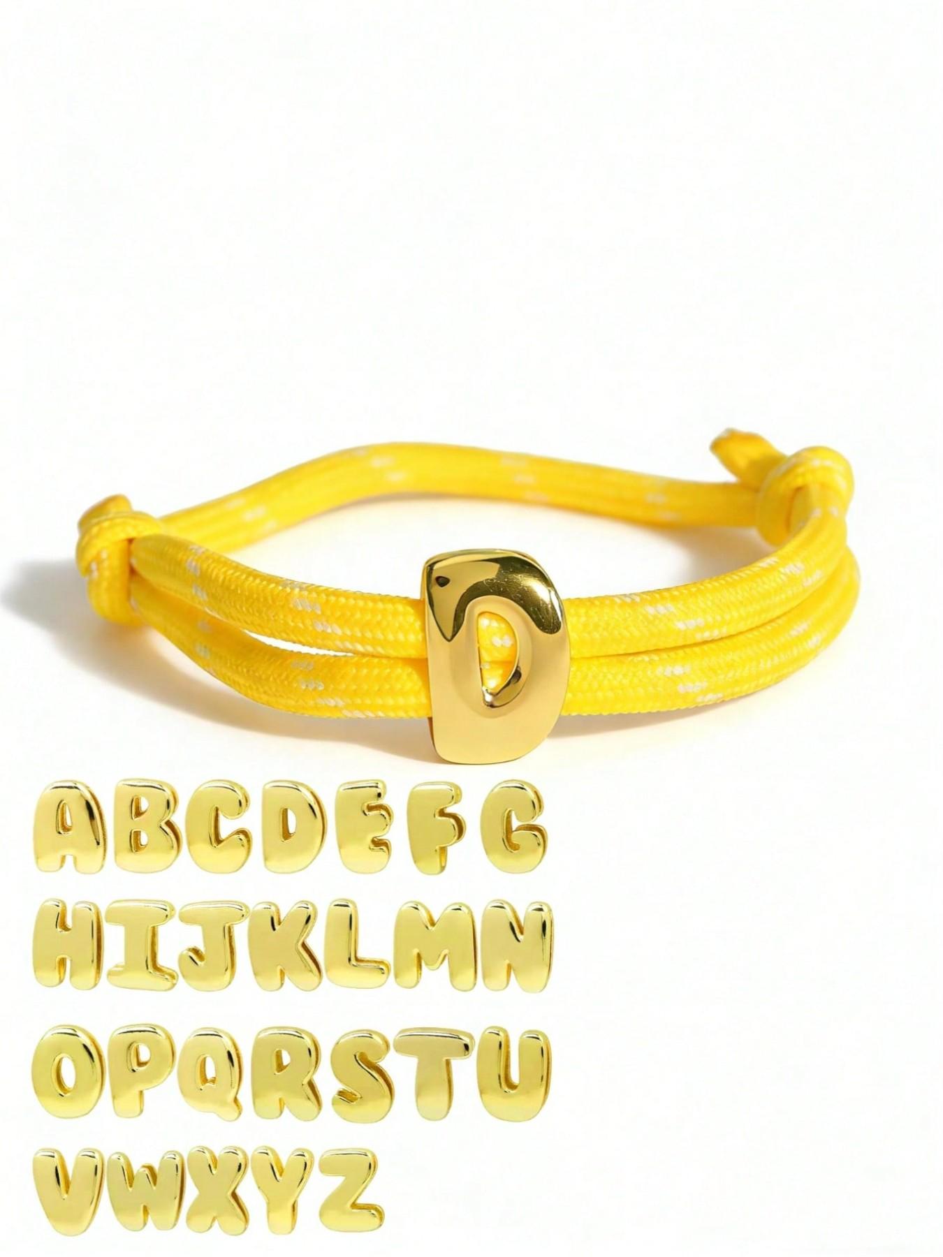 Dopamine Colorful Rope 26 Letter Bracelet, Handwoven Wristband for Men and Women, Unisex Fashion Accessory, Unique Gift Idea