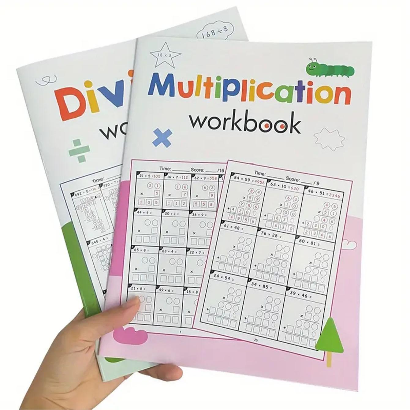 Math Practice Workbook for Grade 3-5 Students, Multiplication & Division Problems Book, Educational Math Activity Book for Daily Use, Classroom Mathematical Skills