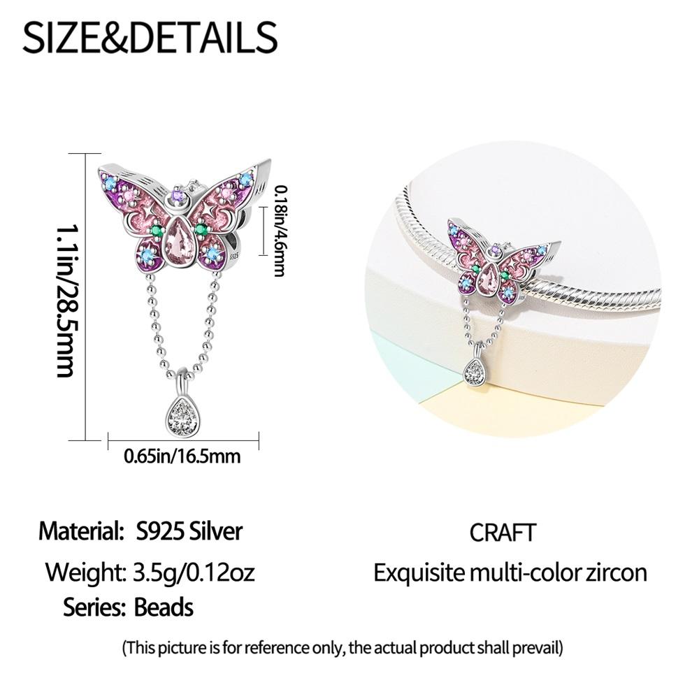 Spring Series Charms 925 Sterling Silver Butterfly Dragonfly Pink Daisy Pendant Beads Fit Original Bracelets DIY Jewelry