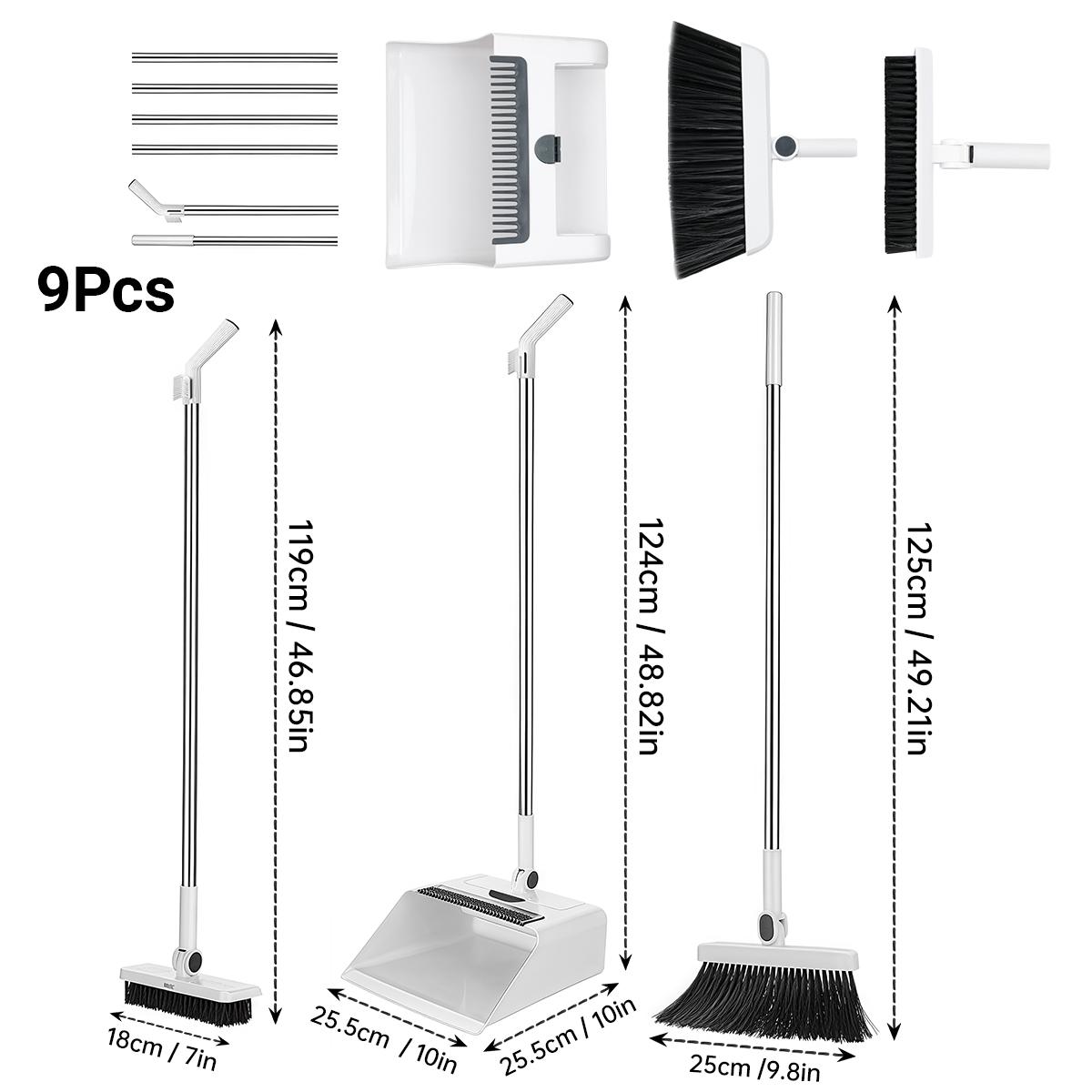 3in 1 Broom and Dustpan Set: Set - Efficient Broom and Dustpan Set and Floor Brush Heavy-duty Long-handled Broom for Indoor and Outdoor Cleaning 3in 1 Broom and Dustpan Set: Set - Efficient Broom and Dustpan Set and Floor Brush Heavy-duty Long-handled Broom for Indoor and Outdoor Cleaning