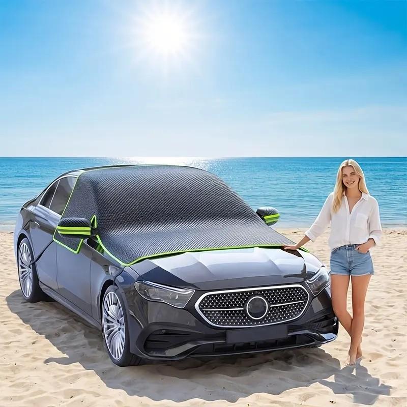 Car windshield sunshade panel, portable car sunshade, easy to install with reflective strips, strong sun protection, lightweight and durable, suitable for sedans/SUVs, car windshield sunshade covers, Car Sunshades For Windshield