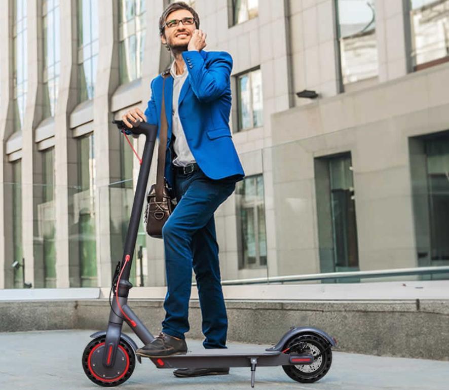 ladped Electric Scooter - 8.5 Solid Tires, 350W Motor Up to 16 Miles of Range and 19 MPH Portable Folding Commuter Scooter with and App E-Scooter  3 Speed modes school scooters