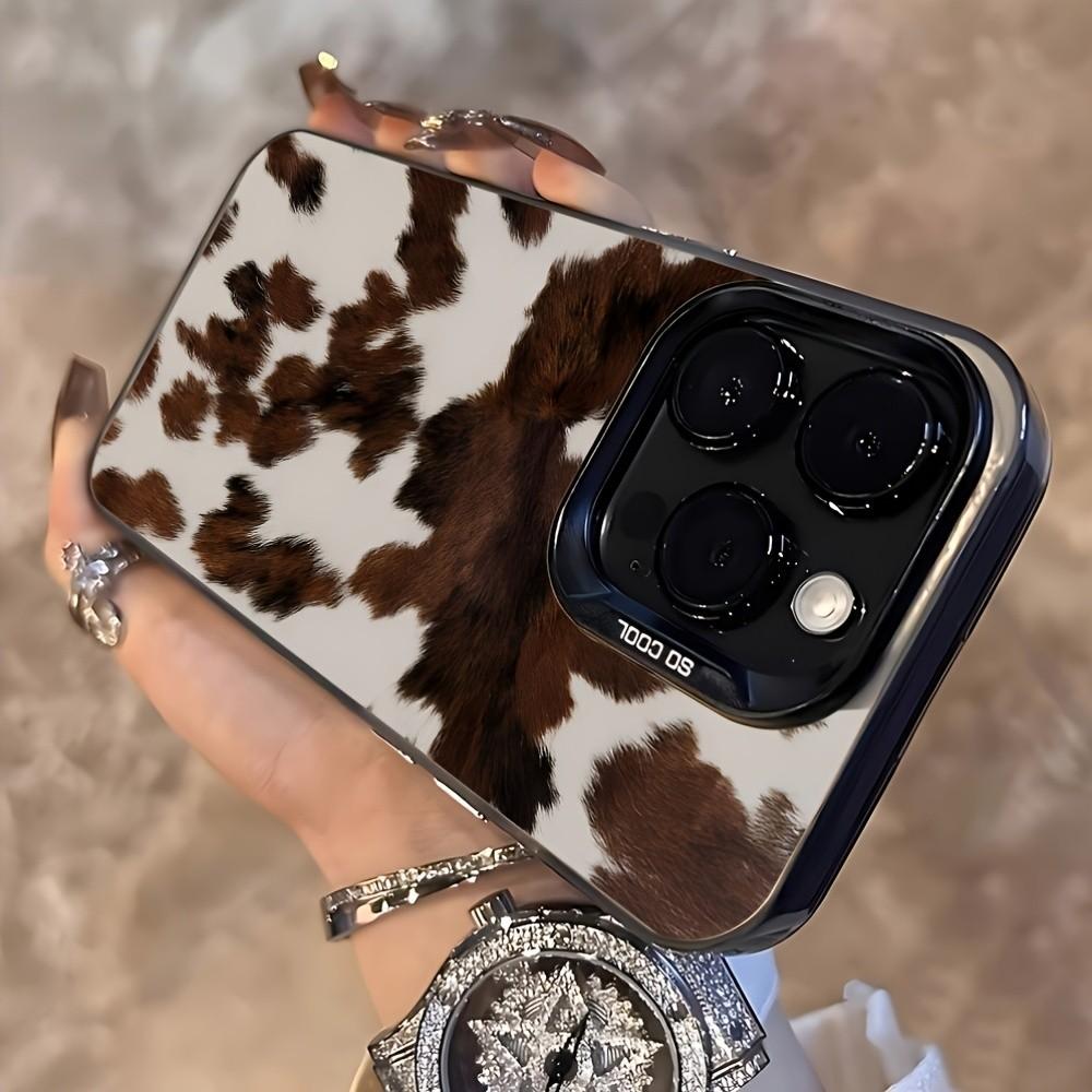 Classic Creative Cowhide Camo Pattern iPhone Case, All-Around Shockproof Phone Protection, Durable Design for Smartphone Users, Perfect Gift for Tech Lovers, Phone Cover, Shockproof Protective Cover