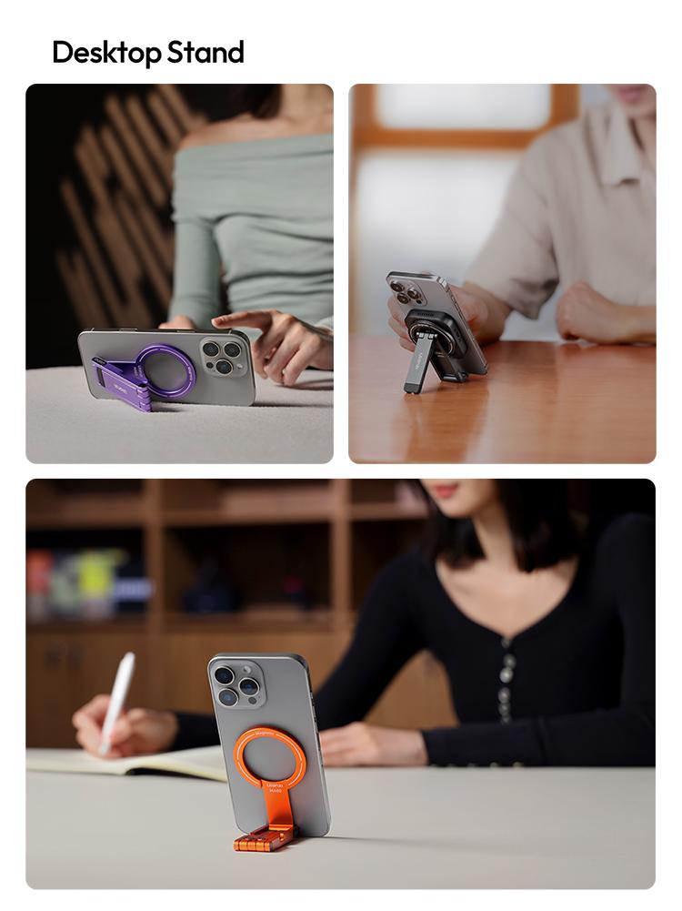 【TikTokShopBlackFriday】Ulanzi MA60 Magnetic Phone Stand for iPhone Aluminum Mini Foldable Tripod Pocket-Sized Cell Phone Stand with Magnetic Quick Mount Compatible with iPhone 12 13 14 15 16 Models - Smartphone Video Rig