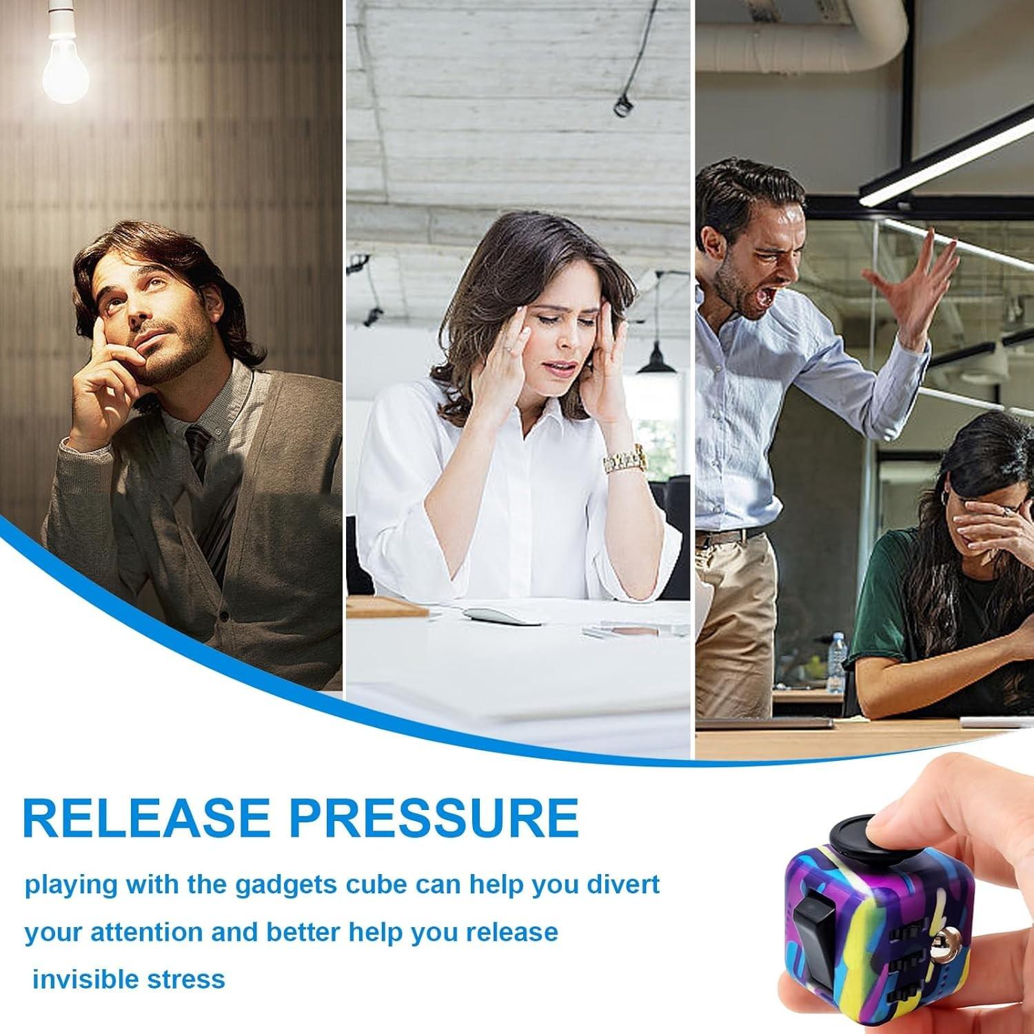 Small Action Fidget Cube Toy Set, Ideal for Adults & Kids, Multi-Surface Sensory Anxiety Relief, Perfect for Adhd, Ocd, Autism, Stress Management