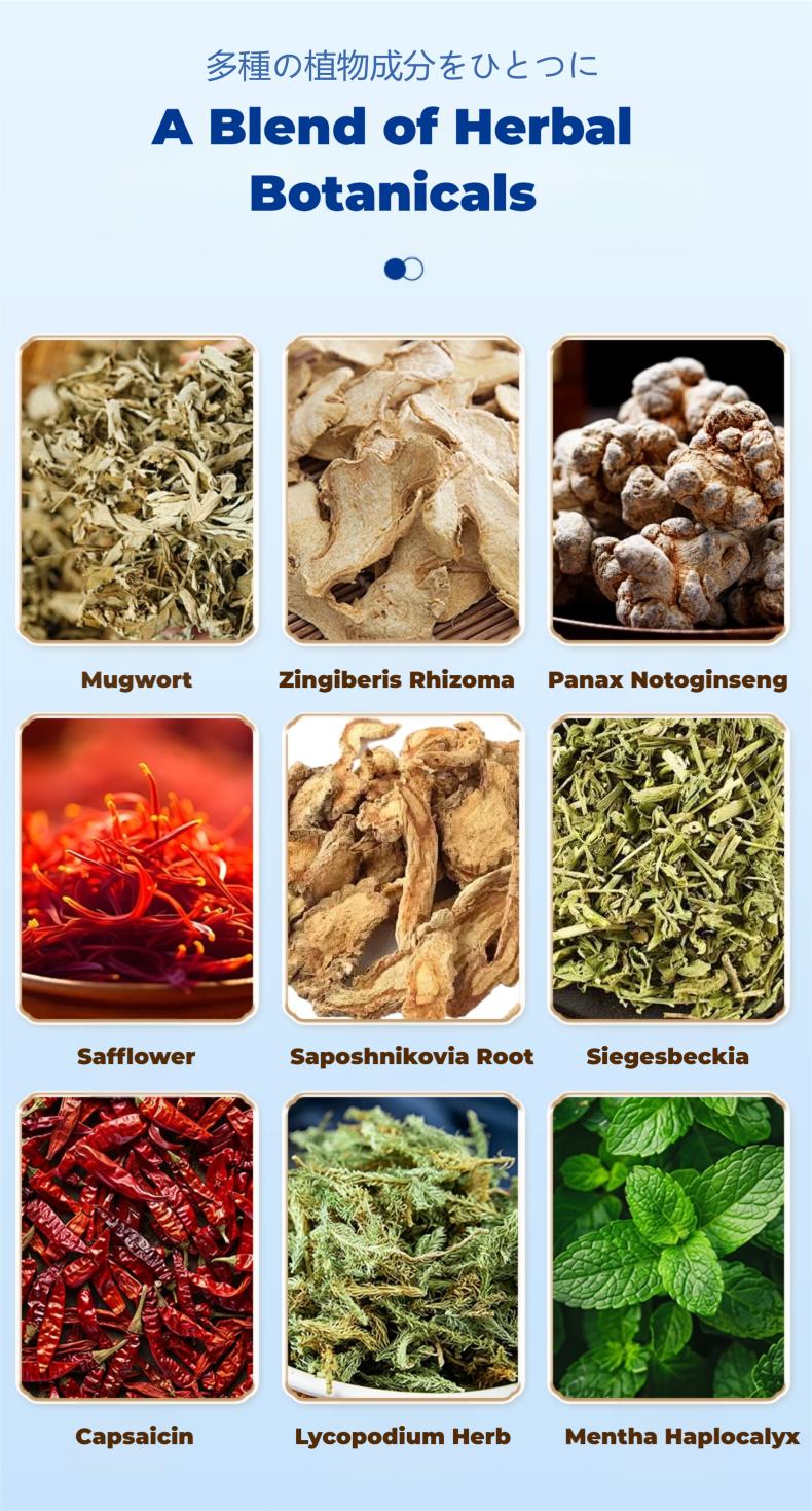 Pure Herbal Heat Patches for Shoulder, Waist, Knee & Foot, Natural Long-Lasting Warmth (7 Pcs)-lzh