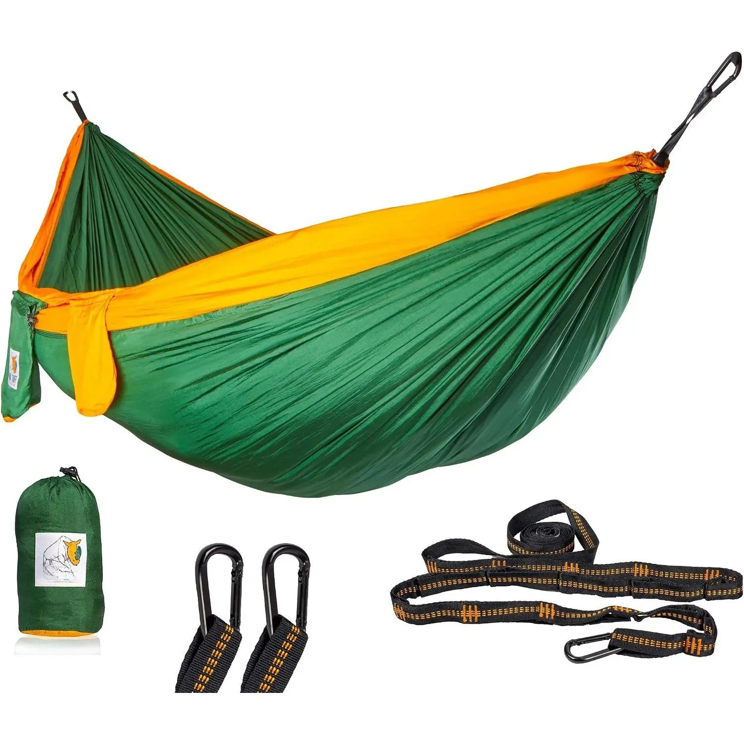 Camping Hammock - Double Hammock with Straps, Reinforced Not to  But Still Lightweight, Extra Pocket, Safe Tree Straps, and Heavy Duty Carabiners Included.