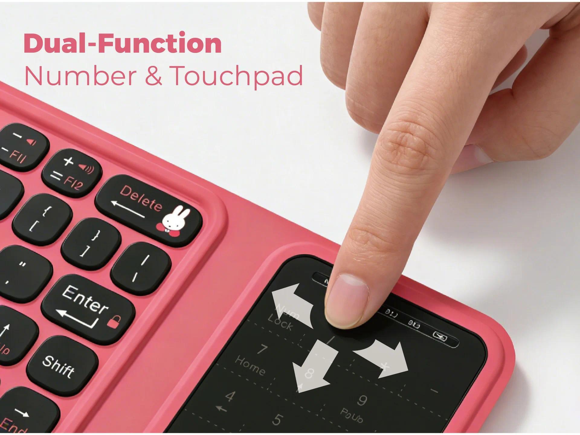 kawaii Miffy Foldable Wireless Bluetooth Keyboard for Connecting