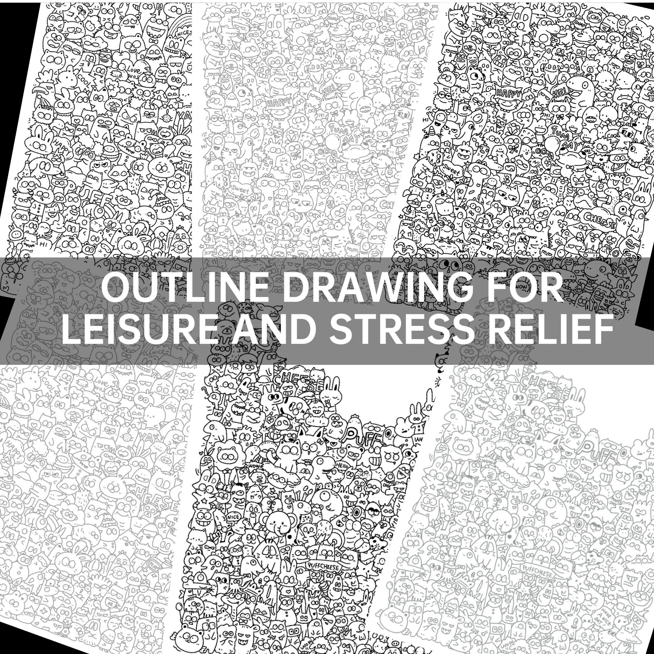 A4 Control Pen Sketchbook for Kids, Focus Training Creative Drawing Copying Coloring Book, Art Activity Workbook