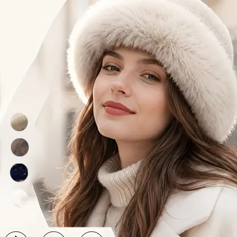 Women's Plush Warm Hat for Fall & Winter, Fashionable Thick Mongolian Style Cap, Comfortable Outdoor Activities in Cold Weather, Stylish Hat