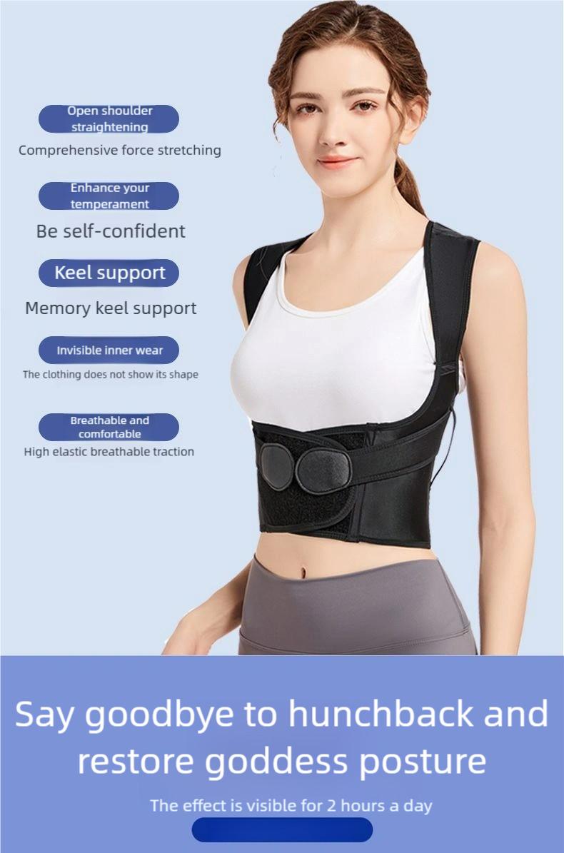 Spine Alignment Anti Hunchback Brace Adjustable Posture Corrector Back Neck Pain Relief Upper Back Support Comfortable Ergonomic Design for Office Work Computer Desk Study Posture Trainer