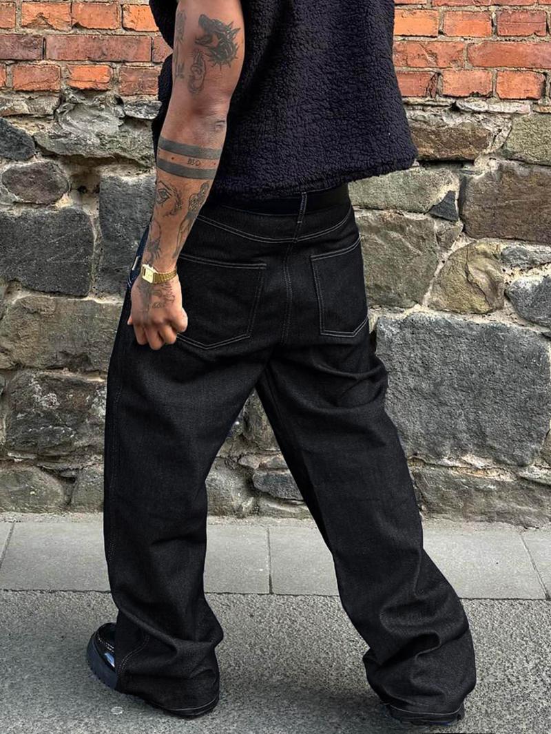 Men's Vintage Classic Loose Fit Wide Leg Jeans, Casual Denim Jeans for Men, Comfortable and Stylish Everyday Wear