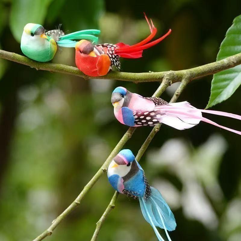 Vine Ring Birdhouse Set, Realistic Bird Model, Garden Decorative Item, Plant, Courtyard, Balcony, Study Room, Office, Home Decoration, Gift Idea