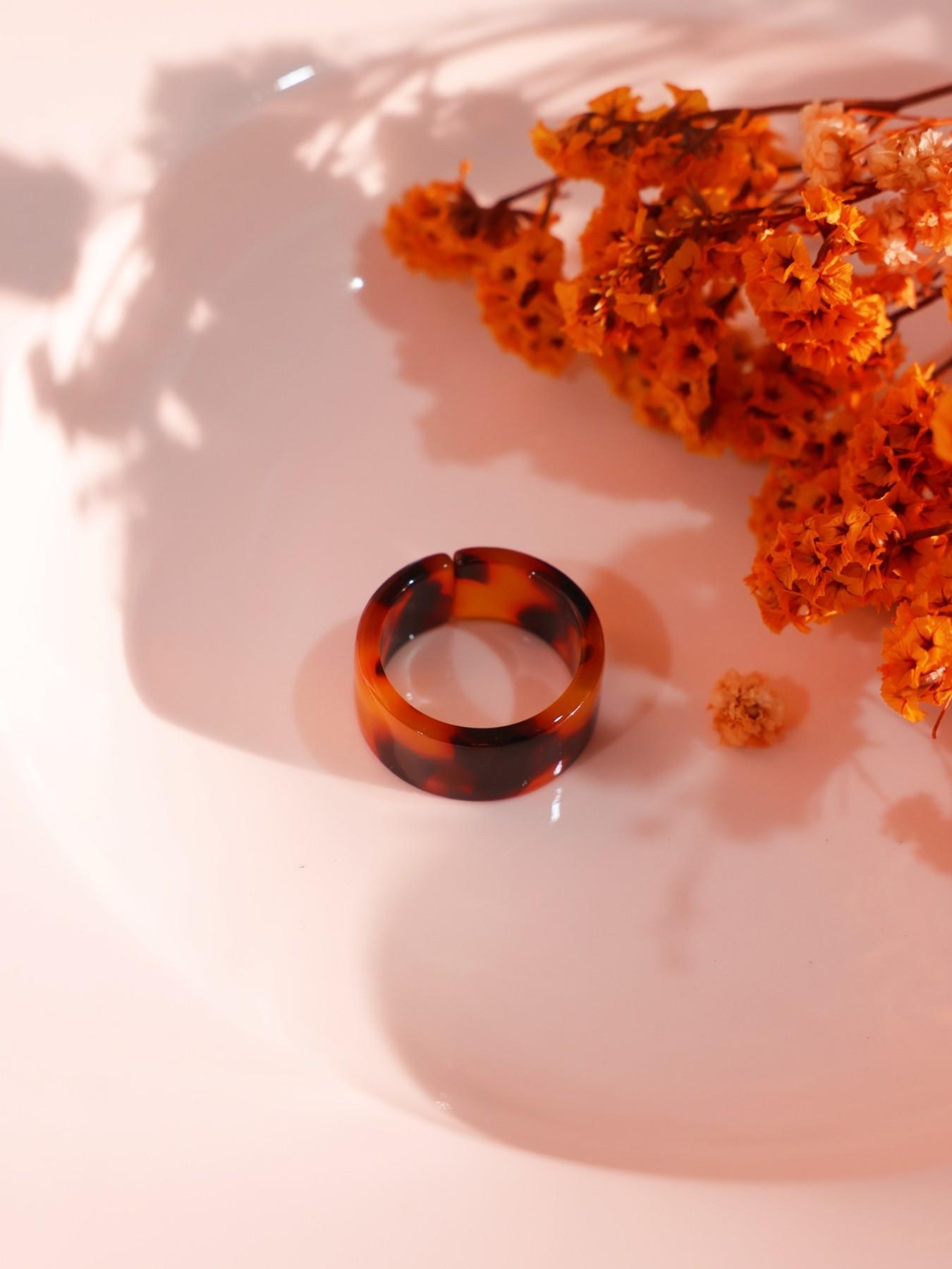 Women's Boho Resin Ring Set, Adjustable Stackable Rings, Geometric Design, Perfect Gift for Mother's Day & Graduation Season