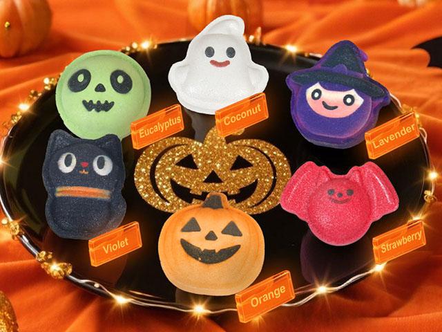 iHave Halloween Bath Bomb Gift Set – 6pcs Spooky & Cute Bath Bomb Kids Gift Box with Witch, Bat, Black Cat, Skull, Ghost & Pumpkin – Fizzy Spa Balls for Fun Bath Time, Relaxing Self-Care, Halloween Bath Bombs for Kids, Party Favors  Unique Holiday Gifts
