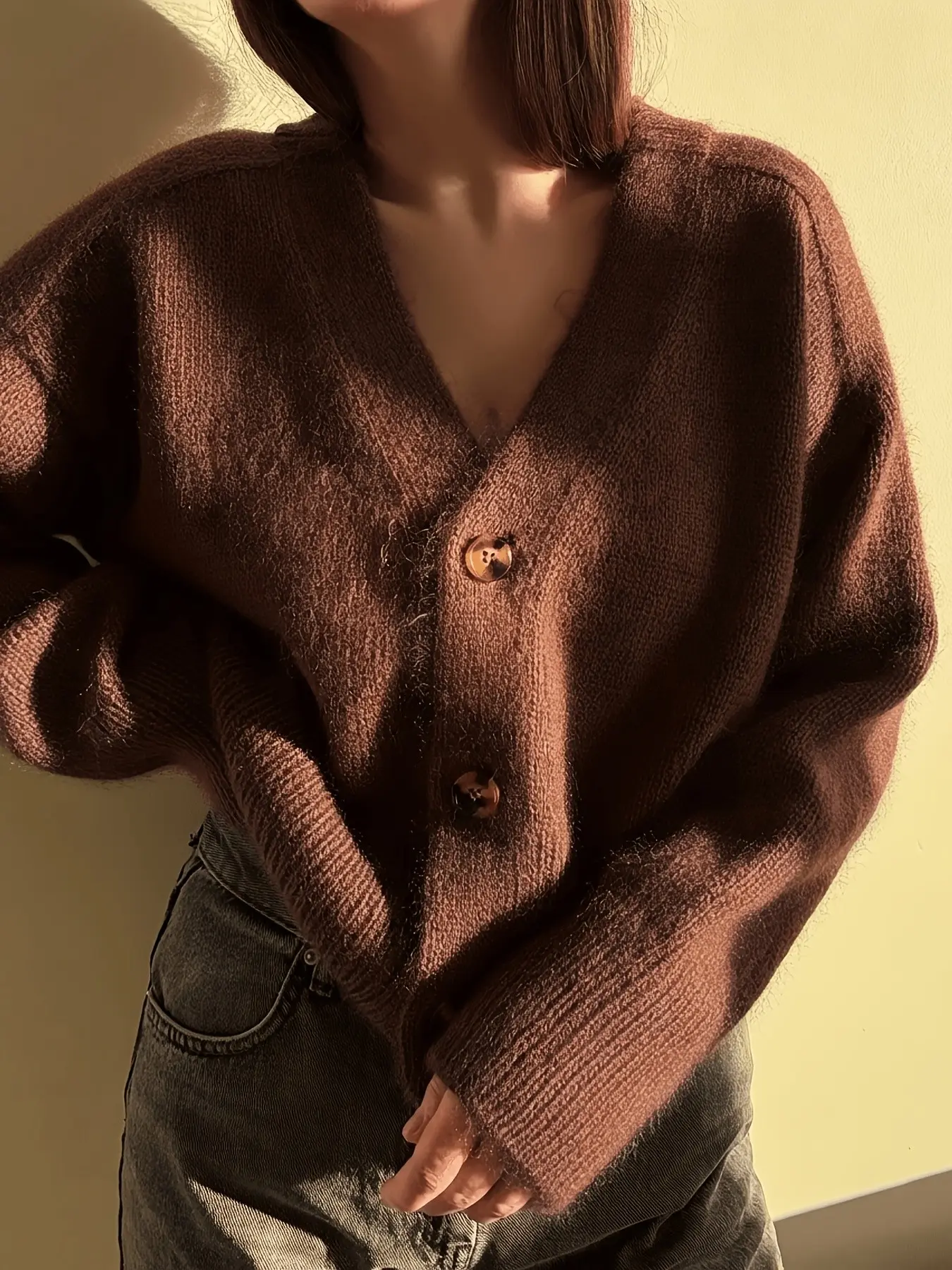 Women's Casual Knit Sweater Coat, Winter Open Front Cardigan, Long Sleeve Drop Shoulder Design, Warm Fashion Outerwear for Ladies