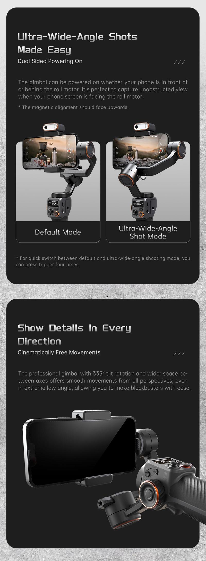 Hohem iSteady M6 Kit Gimbal Stabilizer for Smartphone, 3-Axis Phone Gimbal, AI Tracker w/CCT/RGB Fill Light, Phone Stabilizer for Video Recording,Suitable for Android & iPhone 17 series