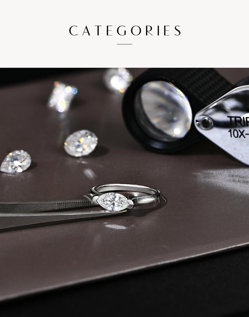 1CT Marquise Shape Synthetic Moissanite Ring 925 Sterling Silver Rings Daily Wear Birthday Present Fine Jewelry R135 1CT Marquise Shape Synthetic Moissanite Ring 925 Sterling Silver Rings Daily Wear Birthday Present Fine Jewelry R135