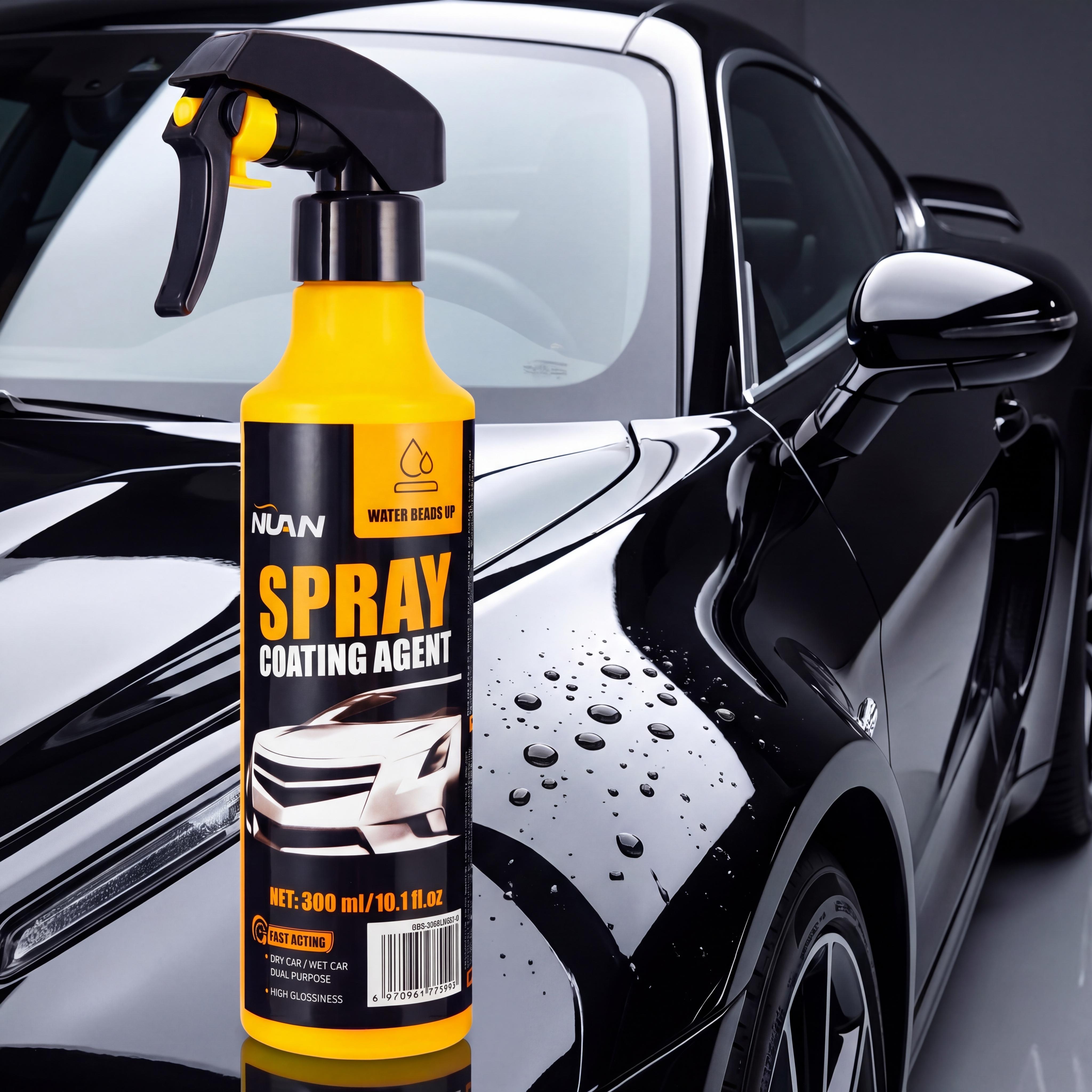 NUAN nano car coating spray - 300ml Fast-Acting Car Paint Polish & Sealant, Long-Lasting Hydrophobic Protection, Anti-Stain & Anti-Fading, Perfect for Daily Car Care