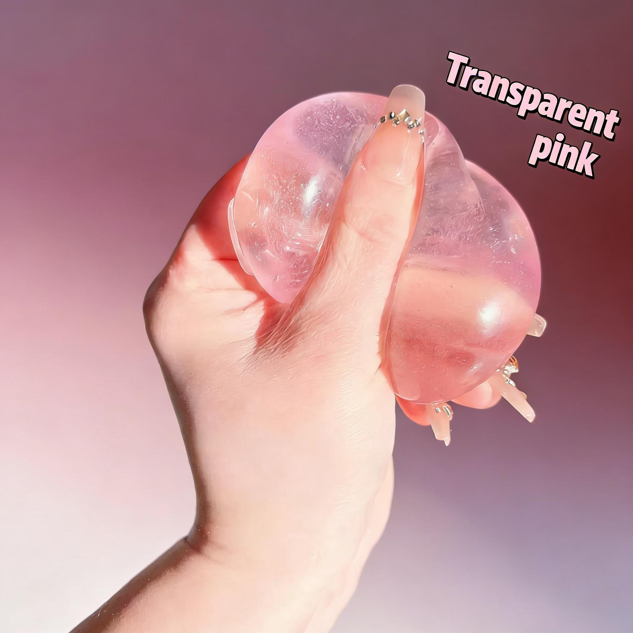 Blue Squishy Toys Anti Stress Sensory Fidgets Toy Soft Simulated Transparent Blue Slow-rebound Decompression Squeeze Toy High transparency jelly texture feels refreshing with just a pinch  Cute Translucent Pink Ball for Relaxation